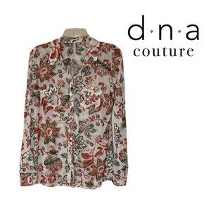DNA Couture Floral Blouse Size L